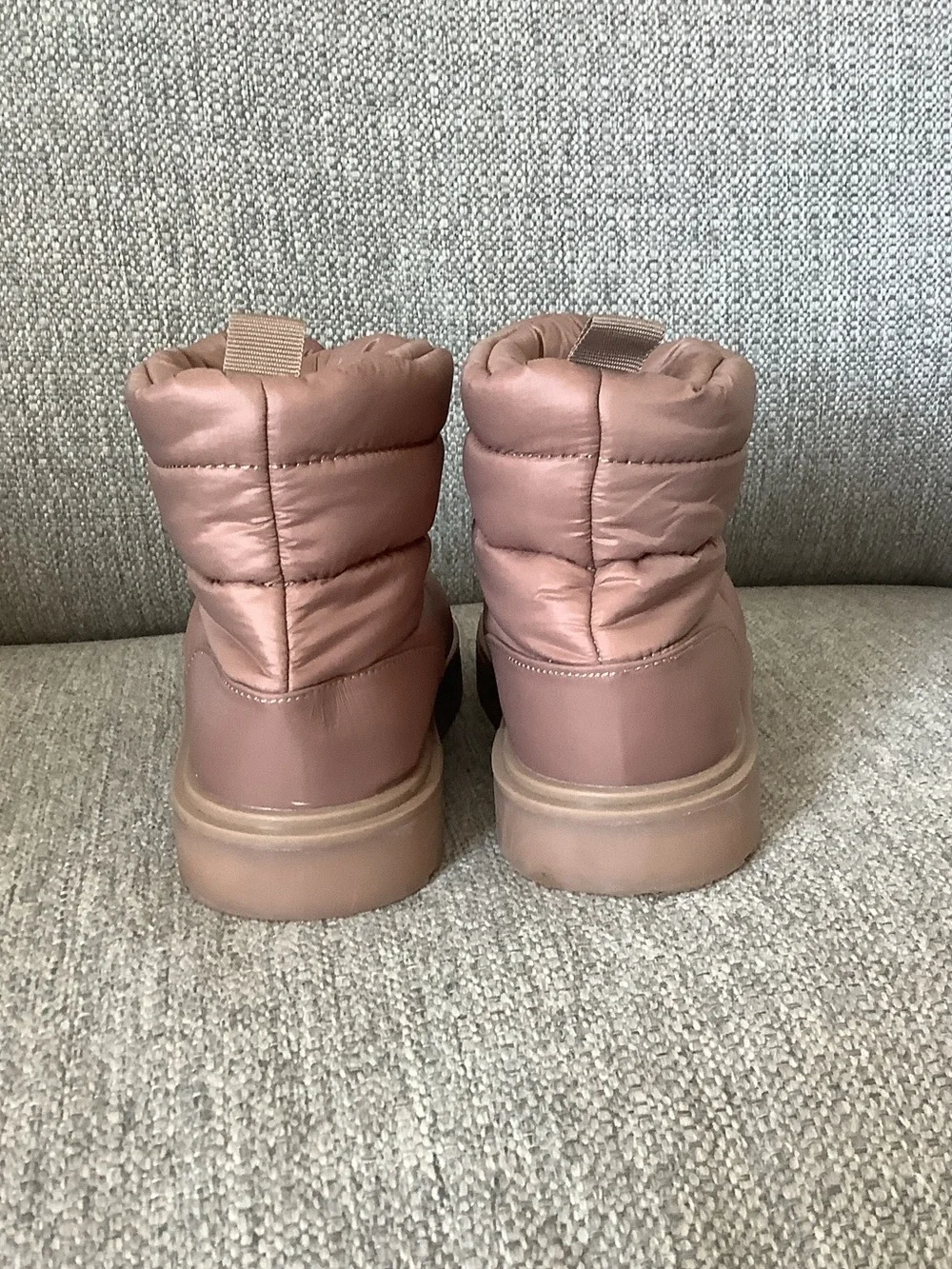 Zara Kids Rise Pink Quilted Nylon Puffer Boots